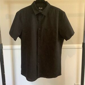 FLX Men's Classic Black Button Down Shirt